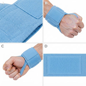 สายรัดข้อมือแบบยูนิเซ็กซ์พร้อมแถบเวลโคร ปิดแน่นหนา ทนทาน เหมาะสำหรับยกน้ำหนัก เย็บเสริมความแข็งแรง สายรัดยืดหยุ่นสูง ปรับแต่งได้ - Product Image 3