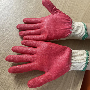 ถุงมือยางเคลือบหลายสีแบบเวียดนาม ป้องกันการบาด ป้องกันการลื่น ใช้ซ้ำได้ ถุงมือถักเคลือบยางลาเท็กซ์ผสมฝ้าย 10 คู่ สำหรับทำสวน ป้องกันมือ - Product Image 1