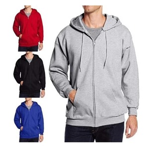 Men Full <b>Zip</b> <b>Hoodie</b> Casual Solid Color Hooded Sweatshirt Regular Fit Zipper Front <b>Pocket</b> Fleece 100% Cotton Autumn Wear - Product Image 1