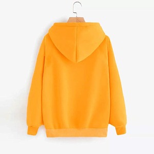Sweat à capuche en coton doublé polaire pour femme, coupe oversize, style streetwear, couleur unie avec blocs de couleur respirants, grandes tailles, hiver - Product Image 2