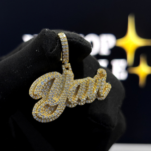 Colgante de Letra Personalizada Chapado en Oro con Moissanita VVS Iced Out, Plata de Ley 925, Amuleto de Collar Hip Hop - Product Image 5