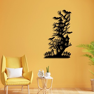 Haunted Tree House Wall Art Metal Design Wall Decor Perfect For Cafes Restaurants And Shops Halloween Theme Styling From India - Product Image 5