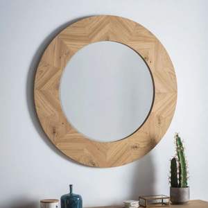 Miroir mural décoratif en bois artisanal écologique avec cadre - Product Image 4
