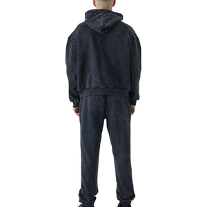 Conjunto de Sudadera con Capucha y Pantalones Deportivos para Hombre, Estilo Acid Wash, Ropa Deportiva Urbana, Proveedor OEM con Tallas y Logotipo Personalizados - Product Image 2