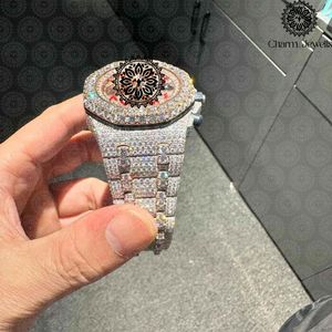 Charm_Jewells Luxury Men Stainless Steel <b>Watch</b> Round 43mm Analog Quartz Sapphire Crystal <b>Diamond</b> Bracelet Fashion - Product Image 2