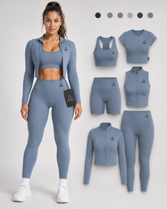 Ensemble de yoga deux pièces grande taille pour femme, noir uni, extensible, respirant, vêtements de sport OEM, Spandex/Nylon à la taille - Product Image 5