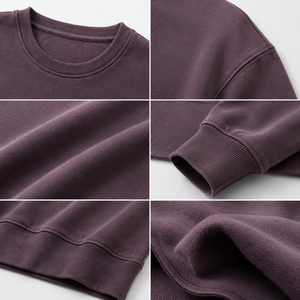 เสื้อสเวตเชิ้ตผู้ชายสไตล์วินเทจ คอโอ ทรงหลวม ผ้าฝ้ายฟลีซ 100% แขนจั๊มพ์ ปลายเสื้อจั๊มพ์ หนานุ่ม ใส่สบาย รับสกรีนโลโก้ ขายส่ง - Product Image 4
