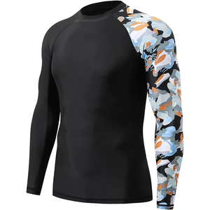 เสื้อรัดรูปออกกำลังกายผู้ชาย แห้งเร็ว สำหรับกีฬา MMA แฟชั่นเสื้อผ้าออกกำลังกาย ผ้าเรียบ - Product Image 5