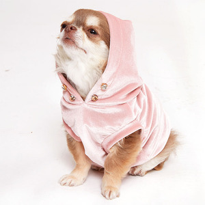 Dog Apparel VELVET HOODY Polyester Classic Lightweight Modern Cute Luxury Spring <b>Top</b> for Dogs and <b>Cats</b> pet chic pet style - Product Image 5