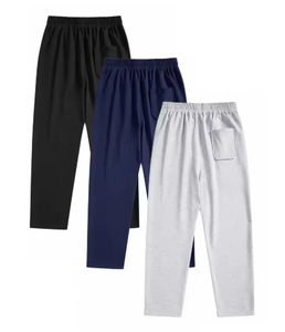 Pantalones Deportivos de Corte Recto para Hombre, Cintura Elástica con Cordón, Tejido de Poliéster/Algodón, Resistentes al Viento, Casuales para Uso Diario - Product Image 2