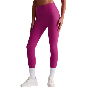 Leggings de sport taille haute pour femme avec logo personnalisé, sans couture, gris foncé, pour le fitness et le yoga - Product Image 6