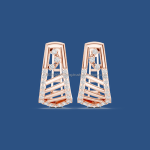 Eversoft Jewels Pendientes de aro con punta chapados en rodio negro mate de 10K - Product Image 1