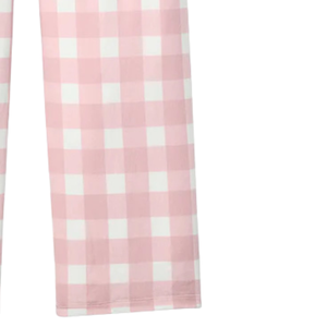 Pantalon de pyjama en flanelle à carreaux rose et blanc pour femme, en coton doux, avec cordon de serrage, coupe décontractée, bas de pyjama confortable - Product Image 2
