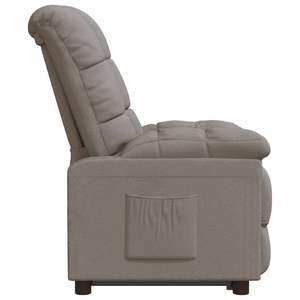 Fauteuil inclinable en polyester taupe avec structure en contreplaqué, fer et éponge, rembourrage en coton PP, taille standard - Product Image 4