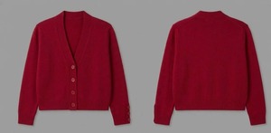 Cárdigan de Punto Unisex Rosa con Cuello en V, Manga Larga, Botones al Frente, Modelo HS-101 HAMILO SPORTS - Product Image 3