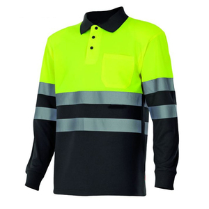 Camisa Casual de Seguridad Reflectante Naranja para Hombre, Tejido Sólido, Manga Corta, Cuello Alto, Transpirable, Verano, 100% Poliéster - Product Image 6