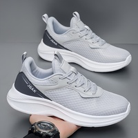 Chaussures de sport en PU respirantes à lacets ultra-légères pour hommes, grandes tailles, pour le printemps/été/automne, fitness, marche et course à pied
