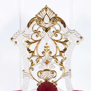 Sillas de fiesta de boda con mechones de madera maciza antigua francesa, talladas pesadas para la sala de estar cómodas sillas de la novia, uso en villas, sala de estar - Product Image 6