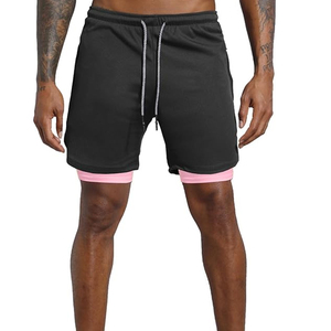 <b>Men's</b> Orange Drawstring <b>Shorts</b> With <b>Compression</b> Liner Casual Breathable Gym Fitness Athletic Wear - Product Image 3