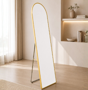 Miroir sur pied rectangulaire classique pleine longueur sur un support pivotant en bois foncé, disponible à prix de gros. - Product Image 3