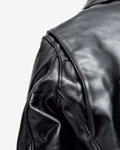 Premium Men's Black Genuine Leather Winter Moto Jacket <b>Turn</b>-down Collar Zipper Closure Regular Fit Front OEM Service Trend Style - Product Image 3