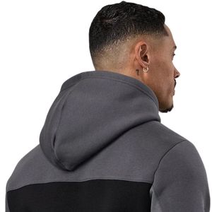 Sweat à capuche en molleton pour homme, noir et gris, style color block, décontracté, pour le sport, la gym et le streetwear - Product Image 4
