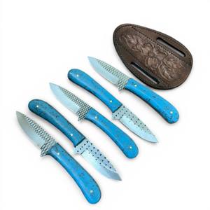 Cuchillo de Caza Profesional Bull Cutter, Cuchillo de Caza de Hoja Fija Estilo Vaquero, Acero de Damasco, OEM Personalizable, Cuchillo de Supervivencia para Exteriores - Product Image 1