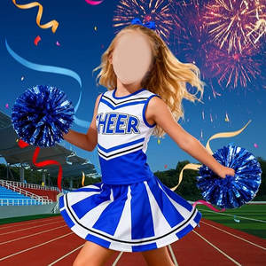 Costume de pom-pom girl pour filles, tenue de cheerleading, robe de pom-pom girl pour fête d'Halloween, uniforme de fête scolaire - Product Image 4