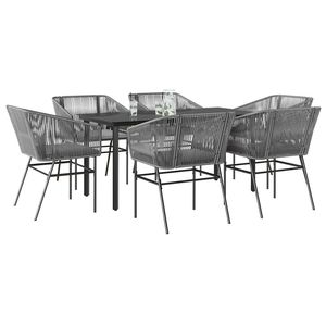 Ensemble de salle à manger de jardin gris clair et noir - Product Image 1