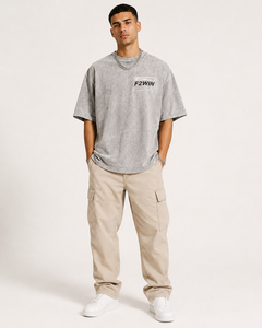 เสื้อยืดคอกลมผู้ชายทรงโอเวอร์ไซส์ รุ่นยอดนิยม Force 2 Win ผ้าคอตตอน 100% ระบายอากาศได้ดี สไตล์ลำลอง ความยาวปกติ สีพื้น ย้อมแบบเรียบง่าย ผลิตตามแบบ OEM ปี 2026 - Product Image 2