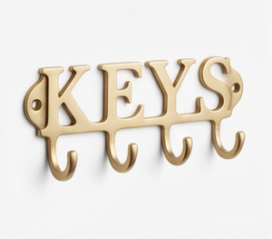 Modern Key Letter Coat <b>Hooks</b> Mirror Polished Aluminum Sleek Perfect For Stylish Home Key Racks And Organizers - Product Image 1