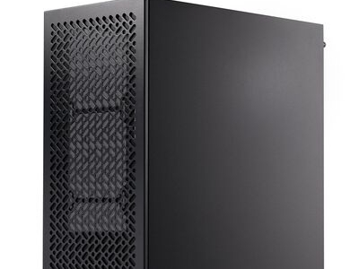 Black, iron side panel, fanless