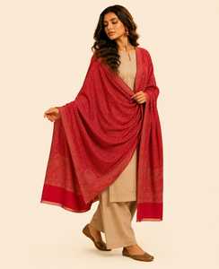 Women's <b>Red</b> Printed Saree with <b>Blouse</b> Ethnic Dress Set Glossy Texture Casual Wear Reversible for Prom Wedding Party - Product Image 6
