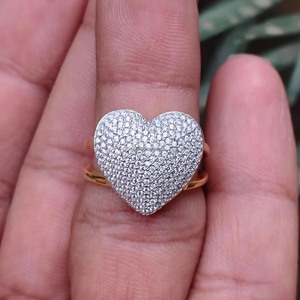 Anillo de Compromiso de Doble Banda con Diamante Moissanite de Corte Redondo en Forma de Corazón, Regalos de Aniversario para Esposa, Joyería de Plata 925 para Mujer - Product Image 5