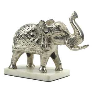 Silver <b>Elephant</b> Figurine 26cm L X 18.5cm H X 10cm W Handmade Metal Sculpture Modern Design Eco-Friendly Durable Living Room - Product Image 1