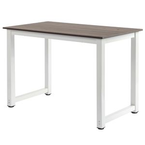 Scrivania Moderna in Legno Grigio da 110cm, Resistente e Robusta con Libreria per Ufficio Domestico o Uso Alberghiero - Product Image 4