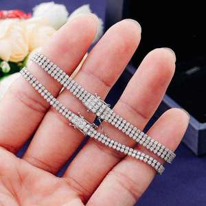 Bracelet tennis de luxe en diamants, argent 925 plaqué rhodium, bijoux pour femmes à porter au quotidien - Product Image 2