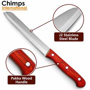 Cuchillo de Chef para Pan de Acero Inoxidable J2 con Acabado Cepillado, Mango de Madera Pakka, Cuchillo de Cocina Ambidiestro para Uso Diario, Precios al por Mayor - Product Image 2