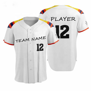 Maillot de baseball vierge de haute qualité à manches courtes, vente en gros, sublimation et broderie, vêtements de sport américains - Product Image 2