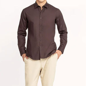 Camisa de vestir para hombre de tela suave, corte ajustado, estilo oficina, ropa formal premium, moderna, transpirable. - Product Image 3