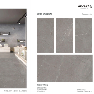 Azulejo de Porcelana Moderno de Gran Formato con Aspecto de Piedra, Brillante, 600x1200, Superficie Pulida, para Pared y Suelo, Interior y Exterior Modernos - Product Image 1