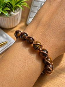 Handmade Gemstone Beaded <b>Bracelet</b> Rose Gold Wire Wrapped <b>Healing</b> Crystal Jewelry Luxury Style Exquisite Design - Product Image 6