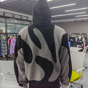 Premium Oversized Sherpa Fleece Hoodie Streetwear Winter <b>Pullover</b> Warm Casual Zip Neck Unisex <b>Jacket</b> Custom Casual Streetwear - Product Image 2