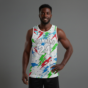 Maillot de basketball OEM 2026 100 % polyester pour homme, imprimé sur mesure, en tissu mesh respirant, avec logo et couleur personnalisés - Product Image 1