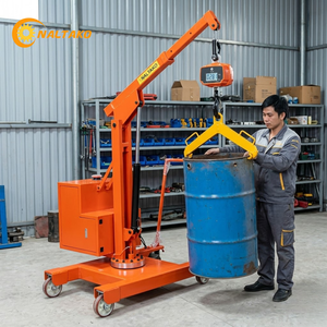 Naltako 1.2 Ton Capacity Mini Hydraulic Floor Crane 3.5m Height 360 Rotation for Mezzanine and HVAC Repair - Product Image 4