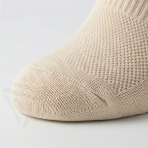 Crew <b>Socks</b> Solid Color Beige 100% Cotton Breathable Knitted Regular Style For Daily Wear Adult Spring Season - Product Image 6