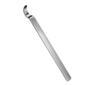 Retractor óseo de cadera tipo palanca curvo de 300 mm (11.34 pulgadas) con punta roma, ancho de mandíbula de 6.2 mm y ancho de mandíbula interna de 28 mm, tipo Hohmann, en venta - Product Image 1