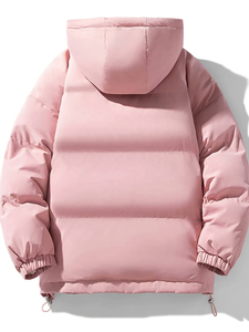Chaquetas Acolchadas con Capucha para Mujer, Tejidas en Invierno, Color Morado, Personalizables al por Mayor, Nueva Grosoración Estándar, Exterior de PU, Forro de Algodón - Product Image 2
