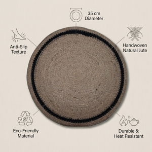 Manteles Individuales Redondos de Yute Natural Tejido, Ecológicos y Hechos a Mano, para Decoración de Comedor, Calidad de Exportación a Granel - Product Image 5