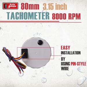Tacómetro Eléctrico de 80 mm y 7 Colores, Medidor de RPM de 8000 RPM, Horómetro, 12V 24V, IP67, Impermeable, para Automóviles y Embarcaciones - Product Image 4